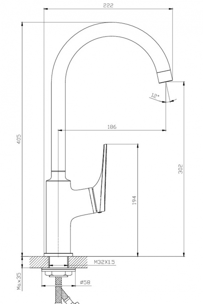 Смеситель для кухни ScandiSPA ILM