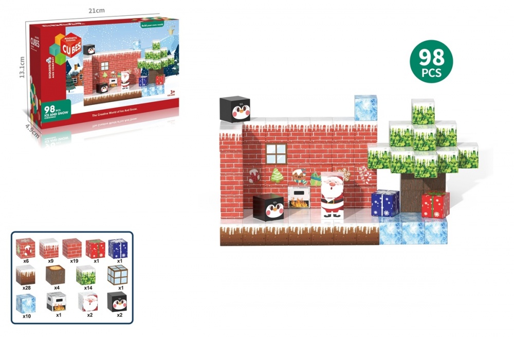 Конструктор магнитный My World Блоки 2.0 см Різдво 98 элемента CJ-4545573