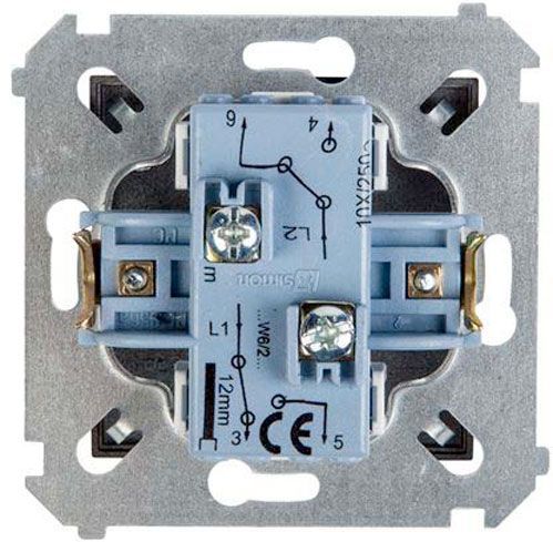 Выключатель двухклавишный Simon 54 без подсветки 10 А 250В графит DW6/2.01/48