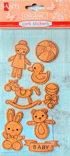 Набор наклеек пробковый стикер 740837 8 шт.