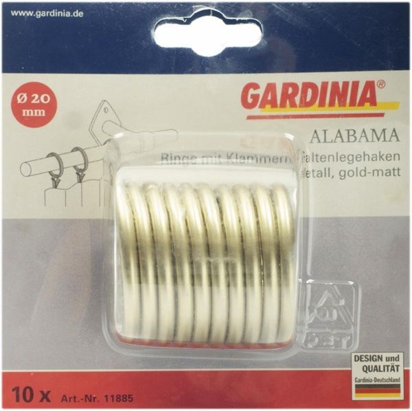 Кільце з прищіпкою Gardinia Alabama набірний d20 мм золото 