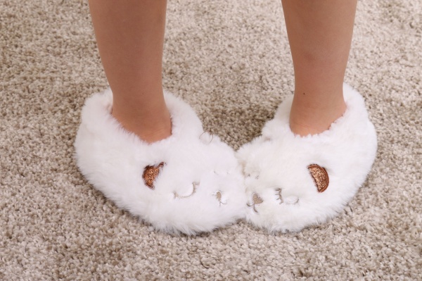 Тапочки детские для девочки Maxwin KIDS Зверюшки Котик р.26-28 молочный 