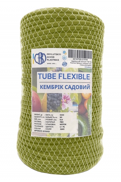 Подвязка для растений кембрик садовый 5х4 мм 1 кг 90 м моток (хаки)