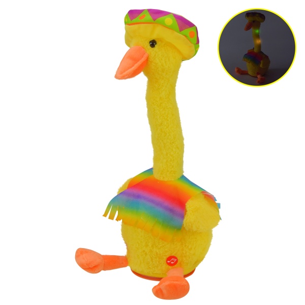 Игрушка мягкая интерактивная Shantou Утка-повторюшка K4108