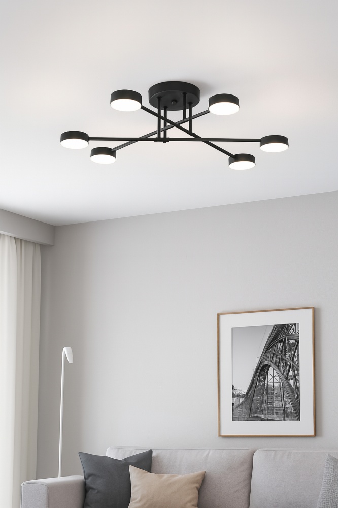 Люстра стельова LIGHT SET NADIYA 6xGX53 чорний