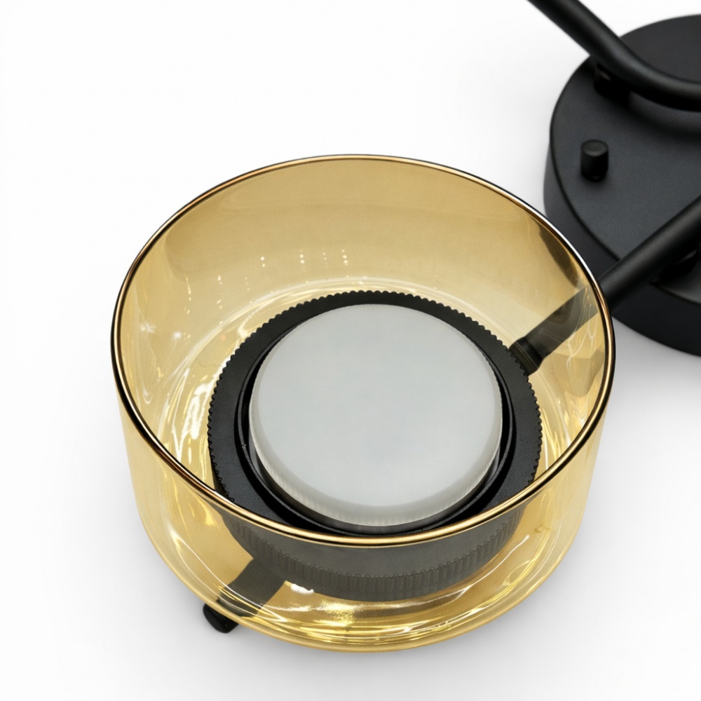 Люстра потолочная LIGHT SET DUSHA MS228 4x12 Вт GX53 черный с янтарным