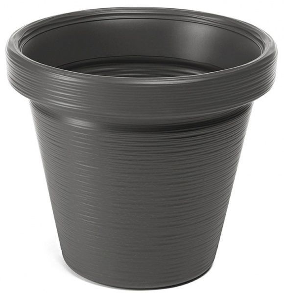 Горшок пластиковый Ламела Агава 390 долото круглый 5,2 л антрацит 