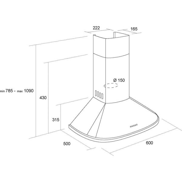 Вытяжка Pyramida N white/R 60 см