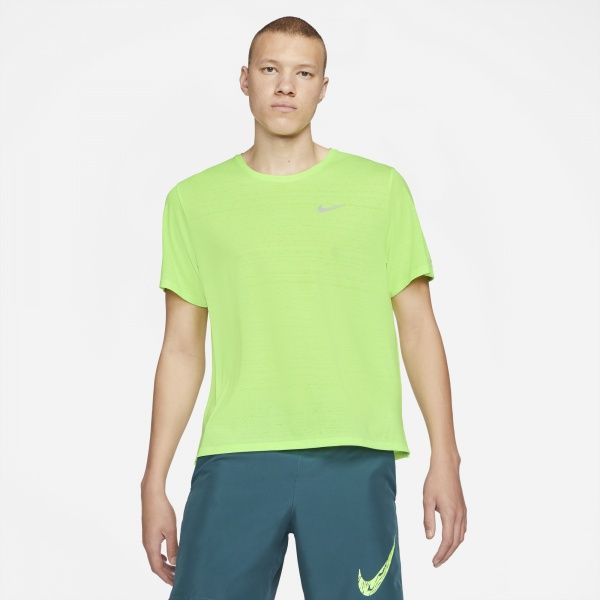 Футболка Nike M NK DF MILER TOP SS CU5992-358 р.L лайм