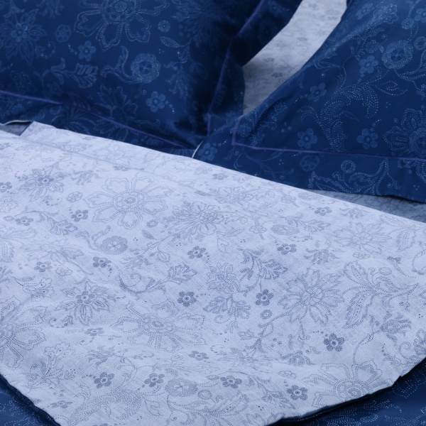 Комплект постельного белья Lamego семейный синий с голубым Lameirinho 