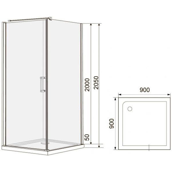 Душевая кабина Eger Rudas 205x90x90 см