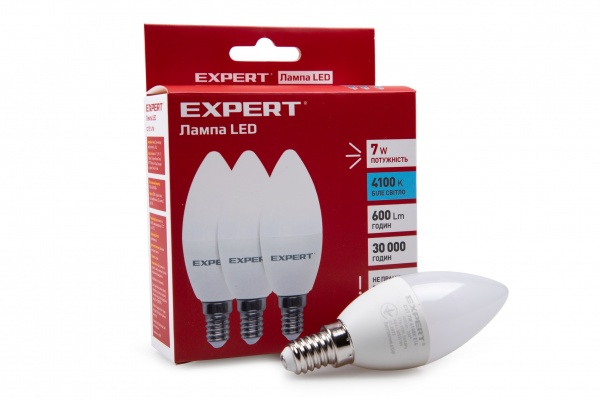 Лампа светодиодная Expert А60 7 Вт A60 матовая E27 175 В 4100 К 