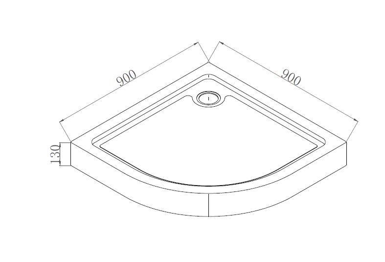 Піддон душовий Mixxen напівкруглий 90x90x13 MXOB0696