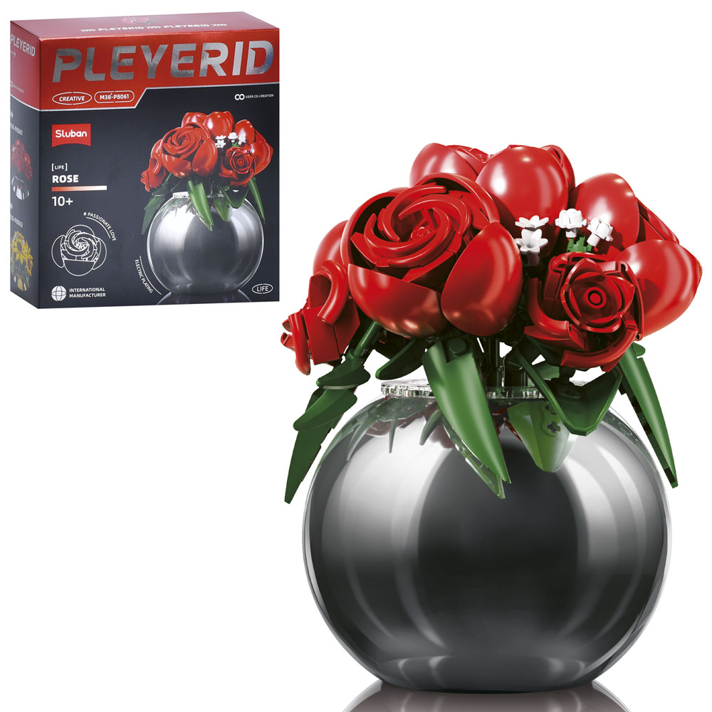 Конструктор Sluban Цветы в вазе розы M38-P8061