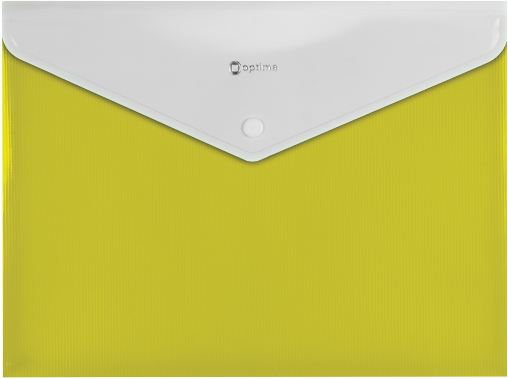Папка-конверт А4 непрозора на кнопці Смуга жовта Optima O31315-05