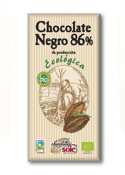 Шоколад Sole темный 86% какао 100г органический