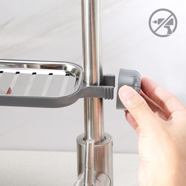 Полка MVM BP-22 серая с фиксатором 