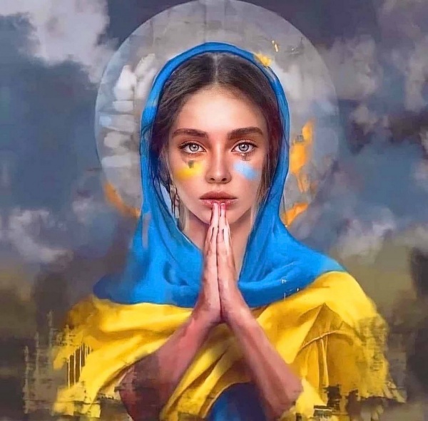 Репродукция Украина в молитве 50x50 см Арт Фемелі 