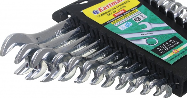 Набір ключів комбінованих Eastman 12 шт пластиковий тримач Full Polish 51842