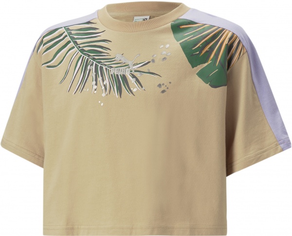 Футболка Puma T7 VACAY QUEEN GRAPHIC TEE G 53866989 р.176 бежевый