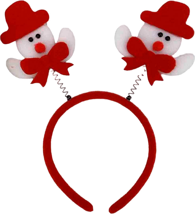 Обруч новорічний з сніговиками-ріжками 10х24 см