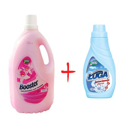 Ополаскиватель для тканей Booster 4 л + подкрахмаливатель Luga 1 л