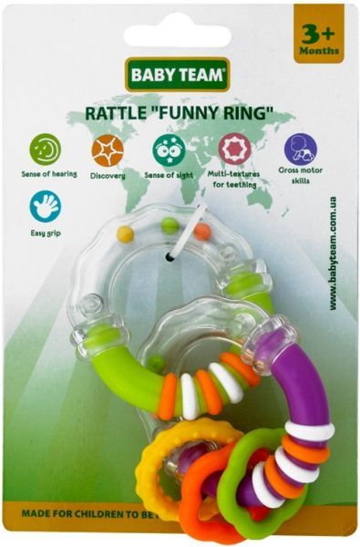 Брязкальце-прорізувач Baby Team Забавні кілечка