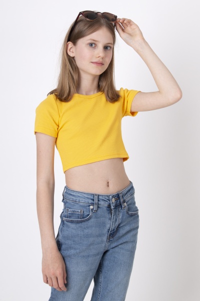 Кроп-топ для девочек Mevis р.146 желтый 4627-10 