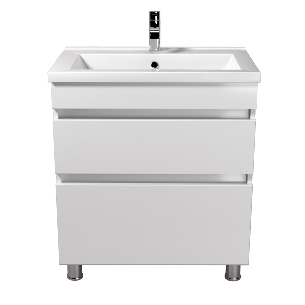 Тумба Мойдодыр Soft White 70 с умывальником Cosmo белая напольная