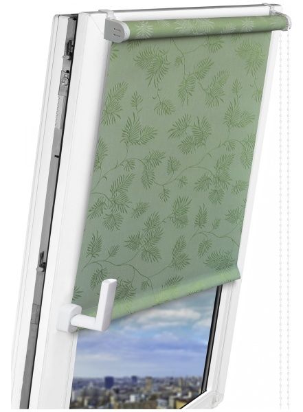 Ролета мини Delfa Престиж 43x170 см салатовая 