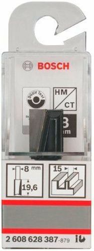 Фреза пазова кінцева циліндрична Bosch 15/19,6/51 ММ, ХВ. 8ММ 2608628387