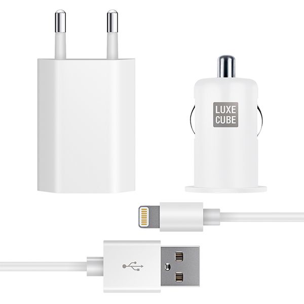 Зарядний пристрій Luxe Cube 3в1 2 А Lightning White