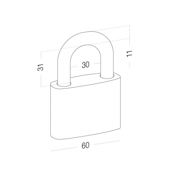 Замок навісний Horst HR-SP4-60D відкритий (амбарний) 