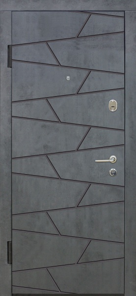 Двері вхідні TM Riccardi Стандарт 5-С BG бетон темний / дуб юджин 2050x960 мм ліві