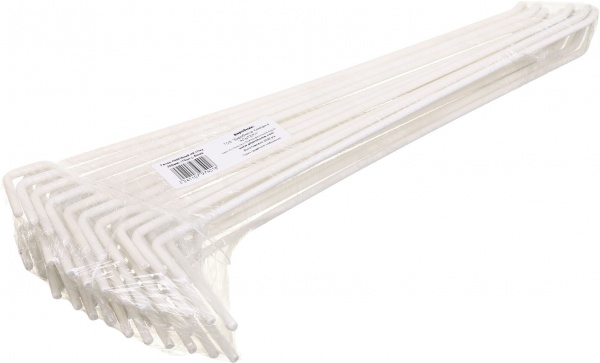 Крючок двойной 300 мм 10шт. белый