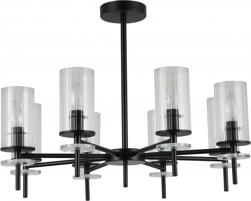 Люстра потолочная Sensio Canis 8x40 Вт E14 черный/прозрачный ALG-74590/8