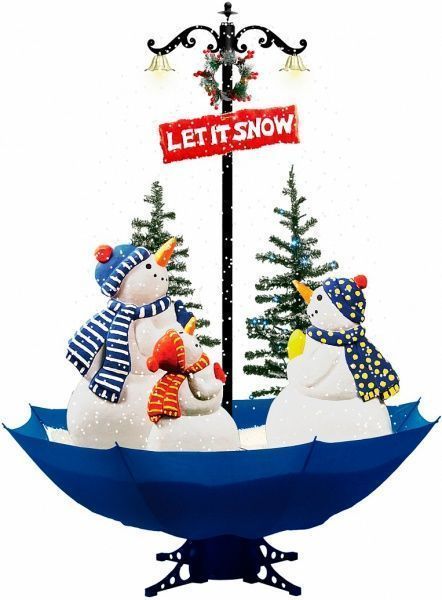 Декорация новогодняя Сувенир Семья снеговиков із основою що сніжить 170 см 40110U170-3S-BW 