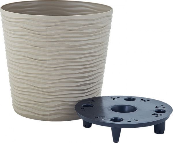 Вазон пластиковий Алеана Ф’южн низький d12х11см круглий 0,6л какао 