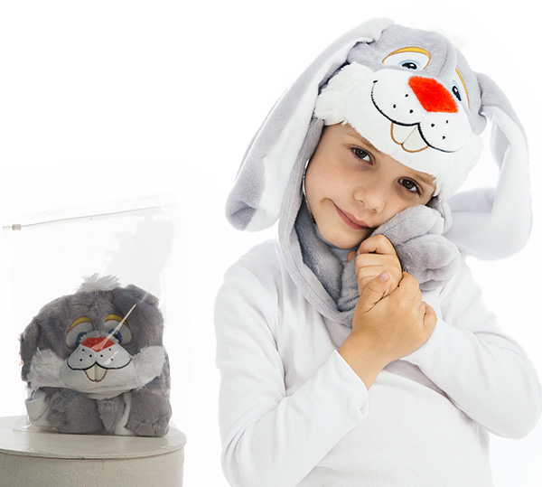 Шапочка карнавальна КАРНАВАЛІЯ Зайчик з вишивкою 90017 