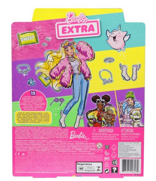 Лялька Barbie Екстра у рожевій пухнастій шубці
