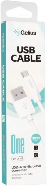Кабель Gelius One GP-UC116 MicroUSB 2 м белый 