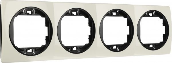 Рамка четырехместная Aling-Conel EON горизонтальная бежево-черный E6704.9E