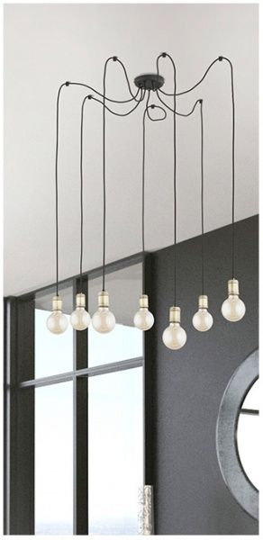 Подвес TK Lighting Qualle 1PL 1x60 Вт E27 черно-серый 