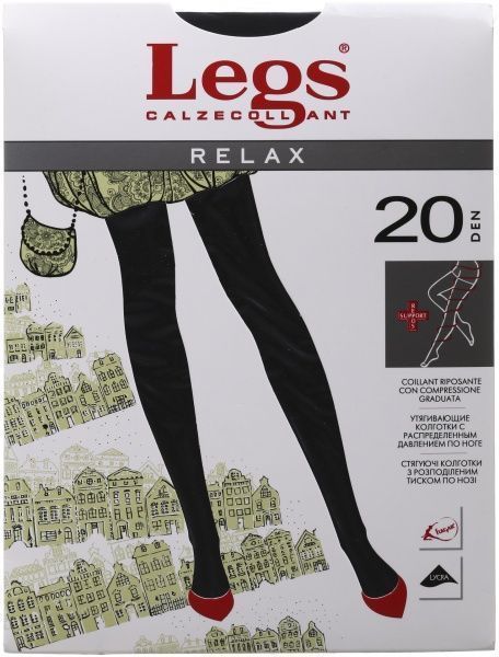 Колготки женские Legs 300 RELAX 20 den nero р. 5 черный 