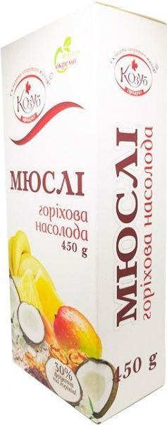 Пластівці ТМ Козуб Продукт Мюслі «Горіхова насолода» в коробці 450 г 4820094533316 