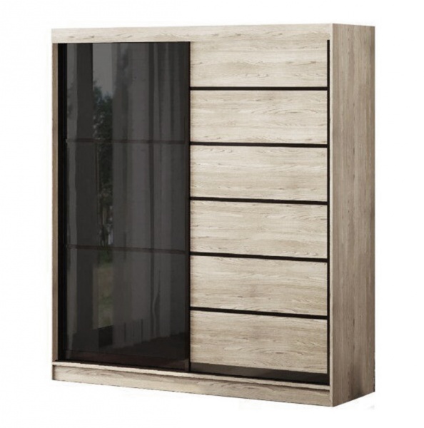 Шафа-купе Sophie D2 MatroLuxe ДСП 1900x616x2200 мм дуб сонома трюфель двері ДСП/скло