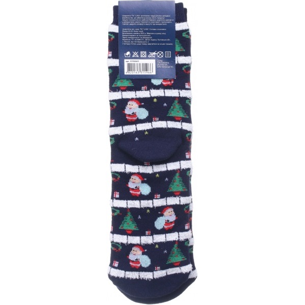 Носки женские Luna махровые Снеговик с елками р. 23-25 синий 