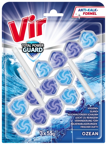 Туалетный блок VIR Total Power Guard Океан 3x55 г 