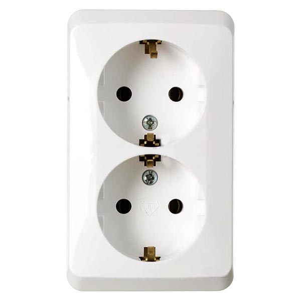 Розетка двойная с заземлением Schneider Electric Prima без шторок белый WDE001048