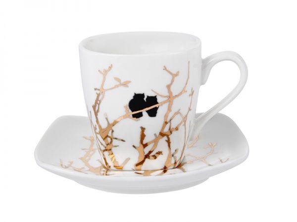 Чашка для кофе с блюдцем Золотые Совушки 75 мл 924-657 Lefard
